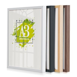 Kit 3 Quadros Moldura A3 30x42 Com Vidro Base MDF Madeira Certificado Diploma Poster Foto Decorativo de Parede