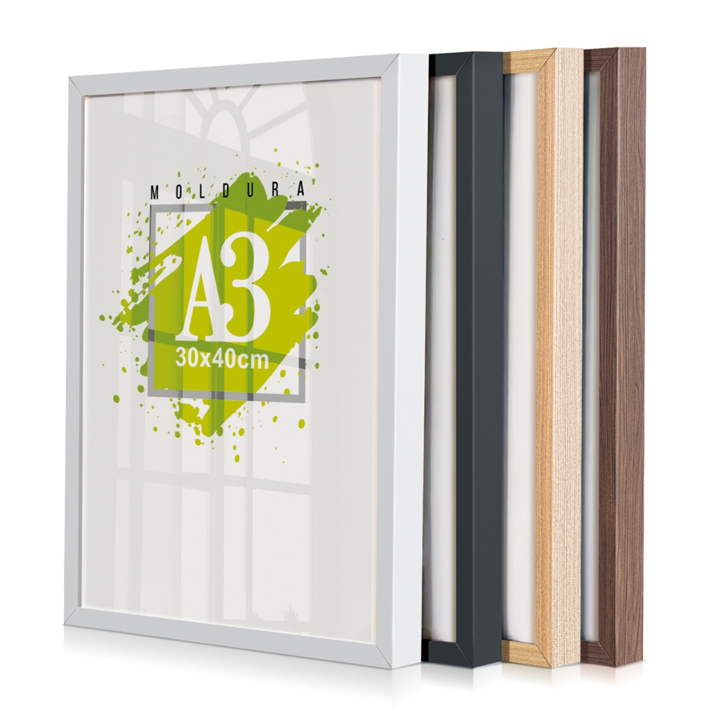 Moldura A3 Com Vidro ou Acetato Para Foto Certificado Poster Diploma Porta Retrato Painel