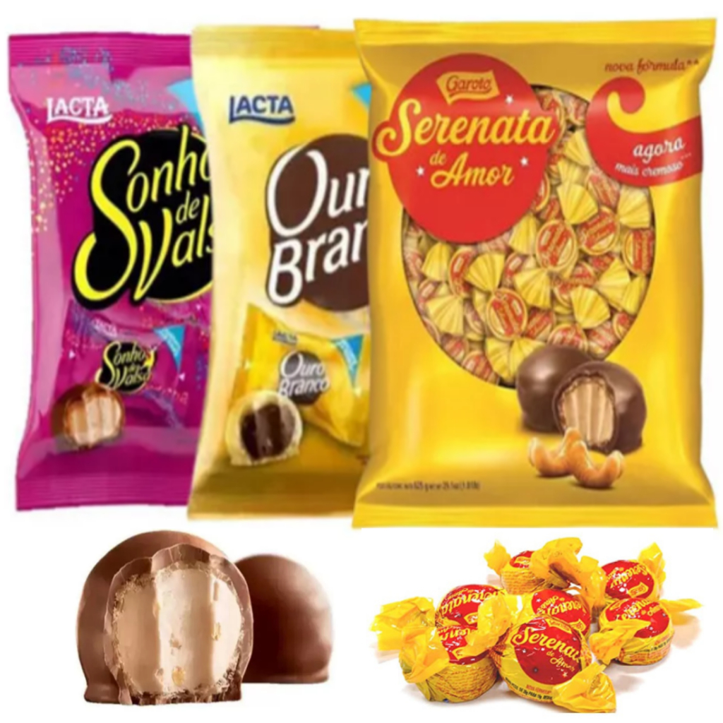Chocolate Bombom Sonho de Valsa 1kg | Ouro Branco 1Kg | Serenata do Amor 825g - Preço de Unidade