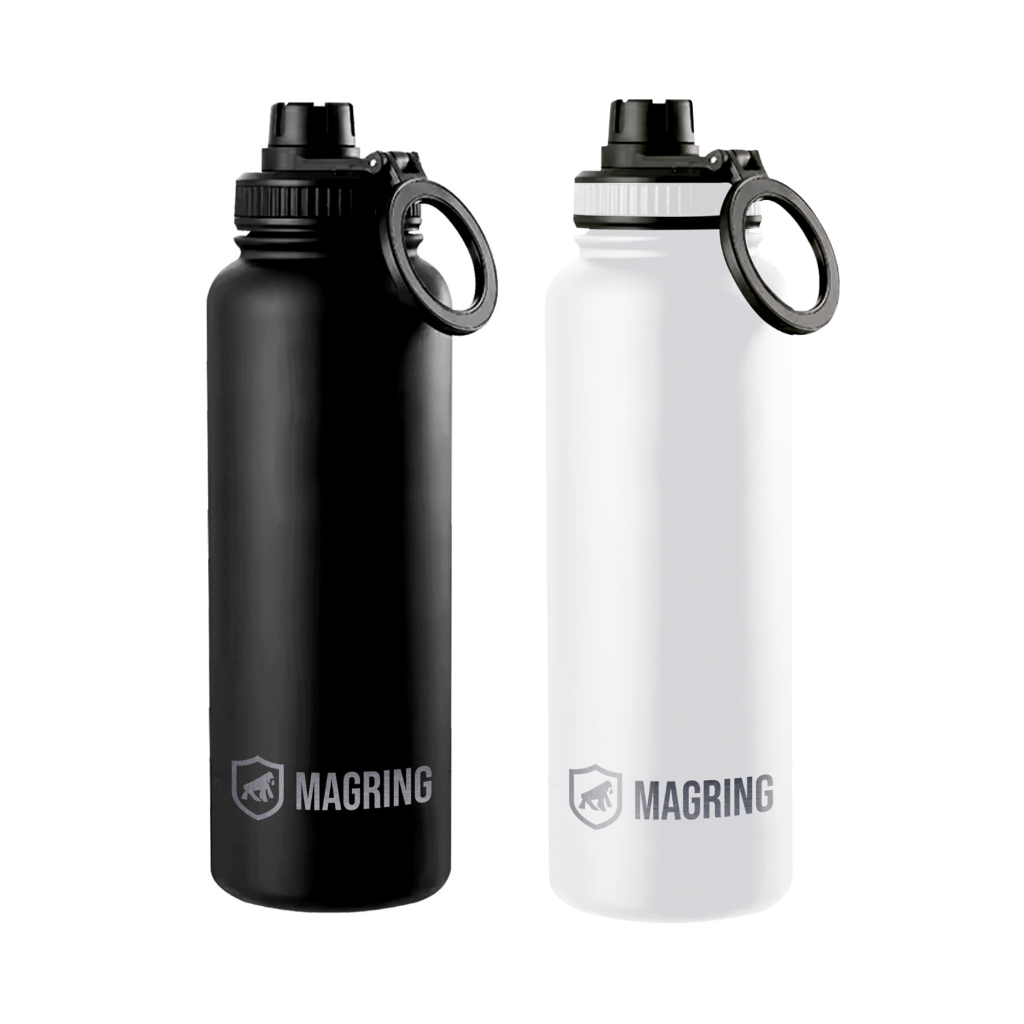 Garrafa Térmica MagRing Gshield Com Suporte MagSafe, Aço Inox, Bebidas Frias 24h e Quentes 12h - Home & Living