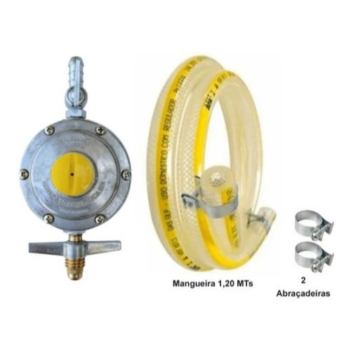 Kit 1.25m Mangueira Gás +Registro Aliança 2kg grande Botijão em Oferta na Shopee