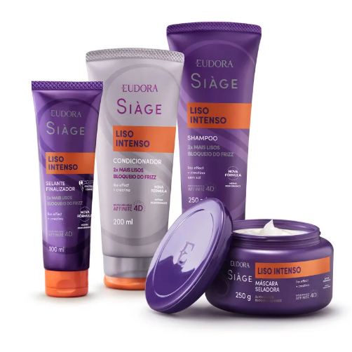 Eudora Kit Siàge Liso Intenso Shampoo 250ml +  Máscara Capilar 250g + Condicionador 200ml + Leave in 100ml