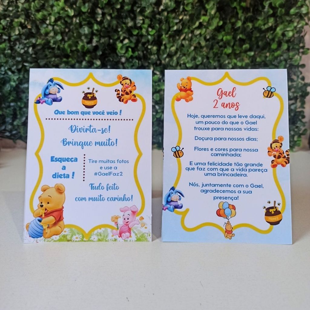 Plaquinha de Mesa Aniversário Ursinho Pooh Baby em Oferta na Shopee