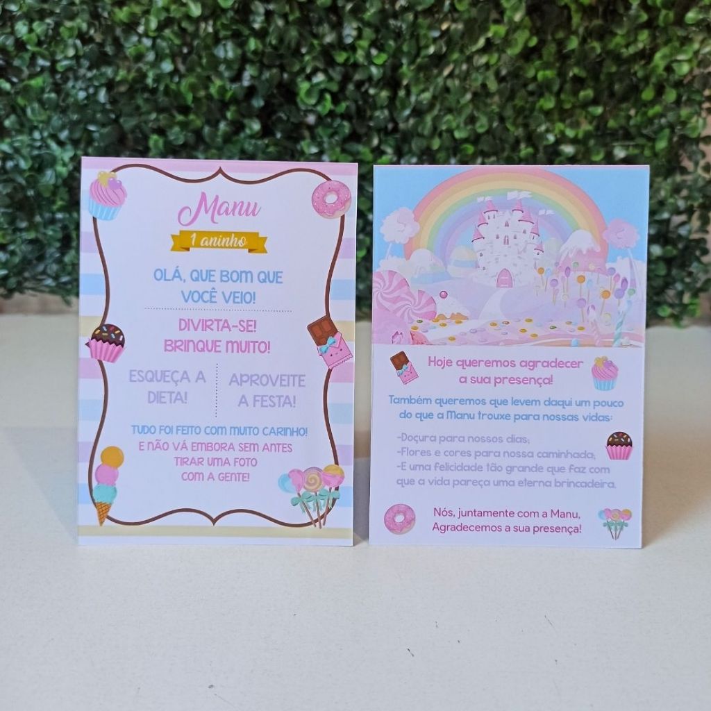Plaquinha de Mesa Aniversário Mundo Doce Confeitaria Candy Color em Oferta na Shopee