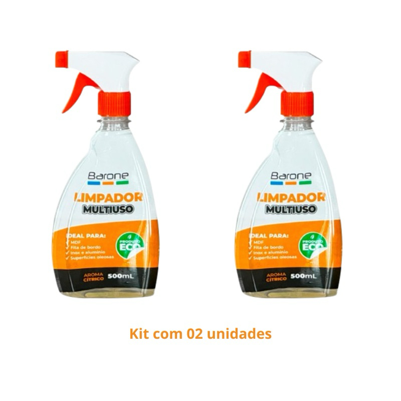 Kit 02 Limpador Multiuso Para Mdf, Alumínio, Inox, Formica 500ml