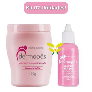 Kit 2 Unidades: DERMOPÉS Creme Para AFINAR Os Pés 130g ABELHA RAINHA + LOÇÃO MILAGRE DOS PÉS Abelha Rainha em Oferta na Shopee