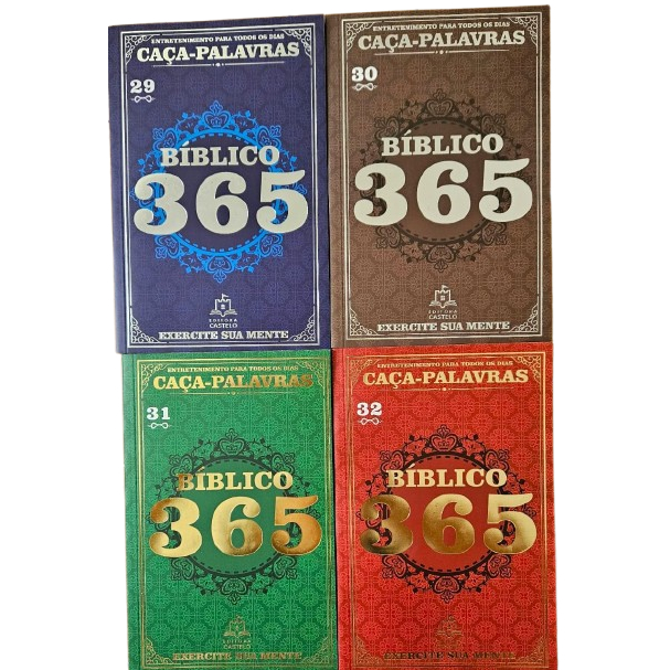 kit 4 Livro de Passatempo Caça Palavra Bíblico 365 atividades