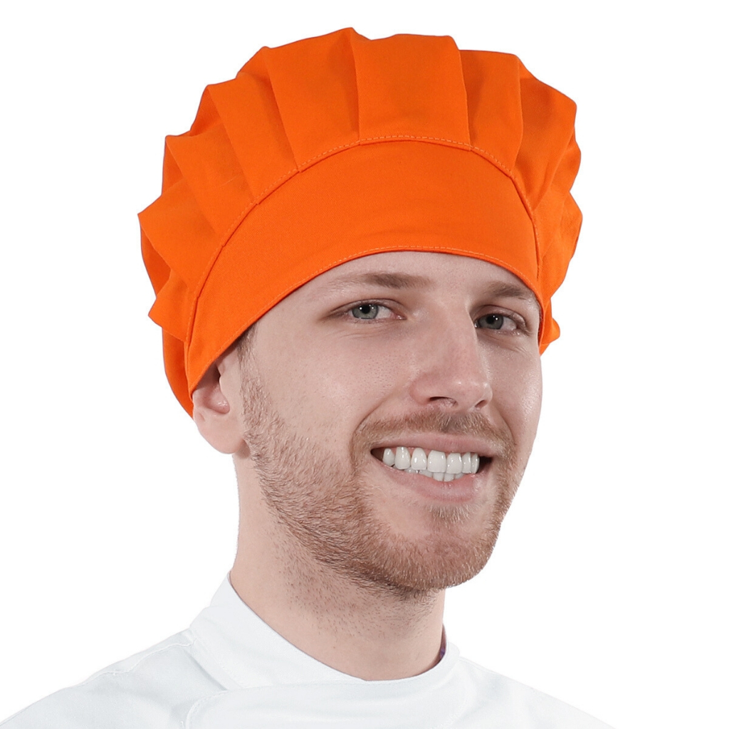 Touca Chapéu Para Chef De Cozinha Médico Gorro Unissex Laranja 100% Algodão Uniforme Para Hospital Enfermeiro Cozinheiro