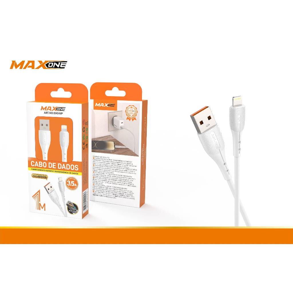 Cabo de dados Lightning / Tipo-C / Micro V8 - Carregamento Rápido Resistente Max One