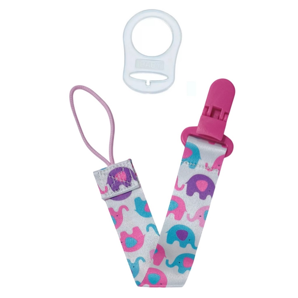 1 Prendedor Chupeta Modelo Elefantinho + 1 Anel adaptador chupeta sem alça Mam NUK em Oferta na Shopee