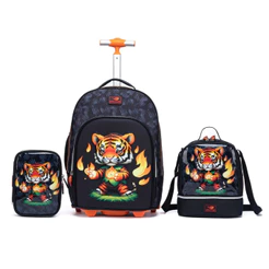 Kit Mochila Escolar Resistente Tigre Resistente Estojo Lancheira
