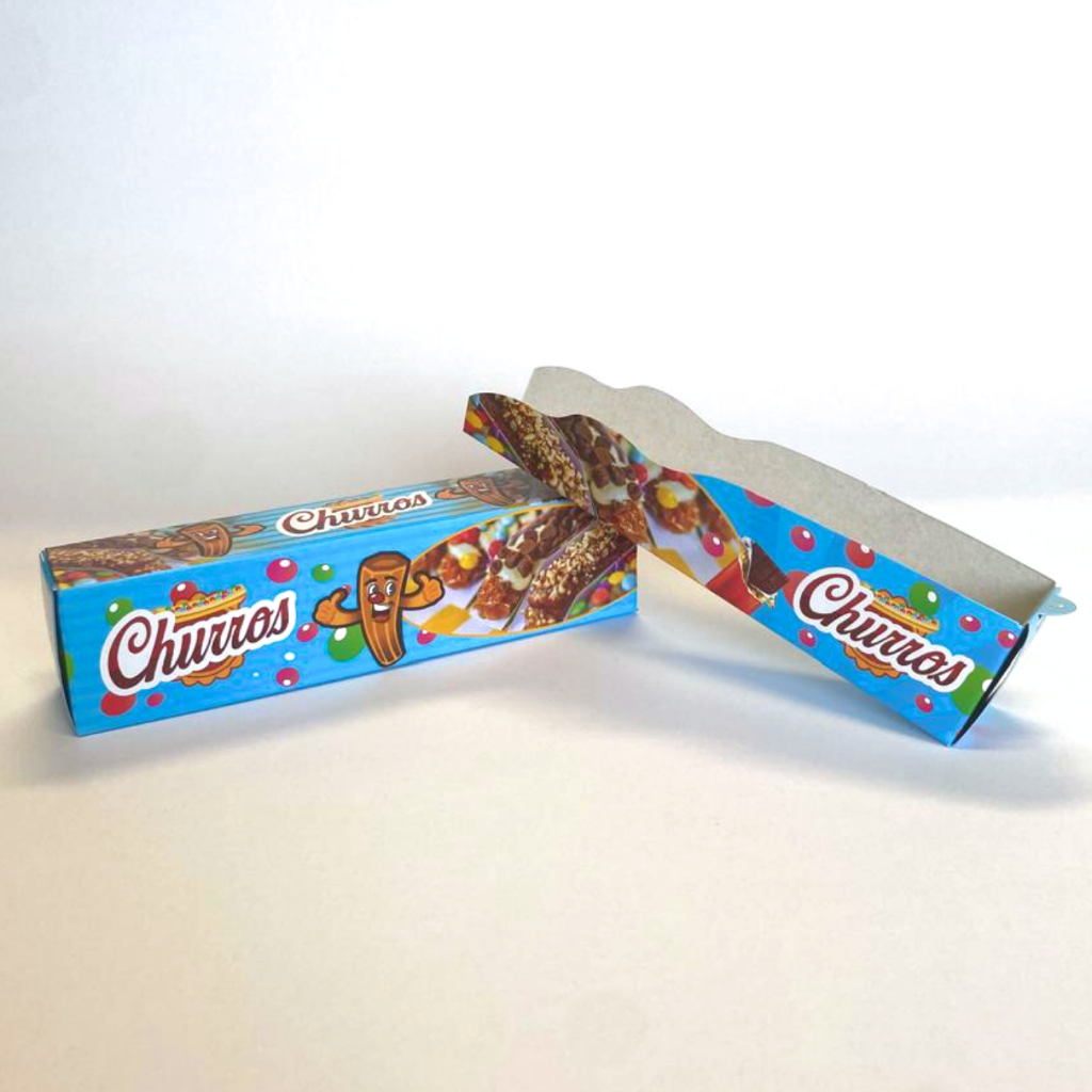 Caixinha para Churros Delivery viagem 100 unidades - parte interna e externa em Oferta na Shopee