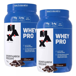2x Whey Pro Protein Concentrado 1Kg - Max Titanium - Ganho de Massa Muscular em Oferta na Shopee