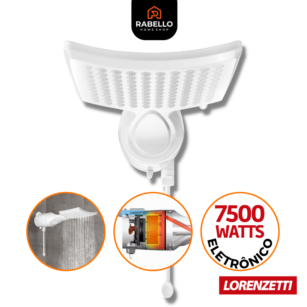 Chuveiro Lorenzetti Loren Shower Eletrônico 7500w 127v e 220v em Oferta na Shopee