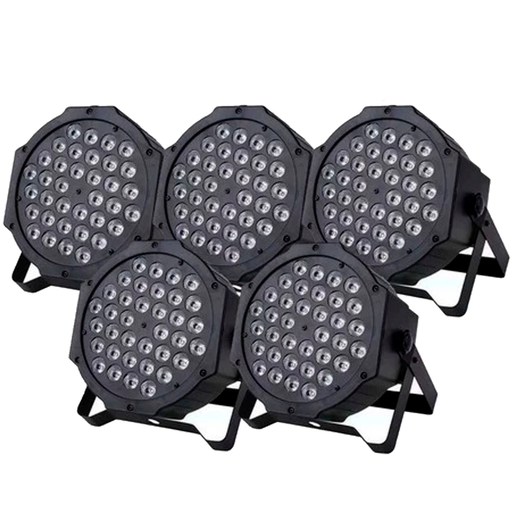 Kit 5 Canhao Refletor Rgbw 36 Leds Strobo Slim Dj em Oferta na Shopee
