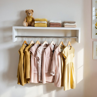 Cabideiro Arara Suspensa Prateleira De Roupas Branca Closet 60 Cm