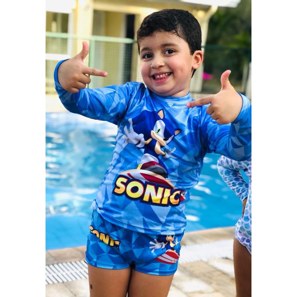 Roupas de banho infantil de menino e menina verão de personagens e desenhos