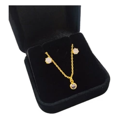 Conjunto Choker Feminino Colar E Brincos Em Moeda Antiga