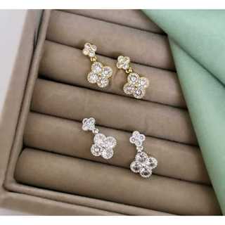 Brinco Trevo Quatro Folhas com Strass Inspiração Estilo Elegância Moda Feminina Presente para Mulher em Oferta na Shopee