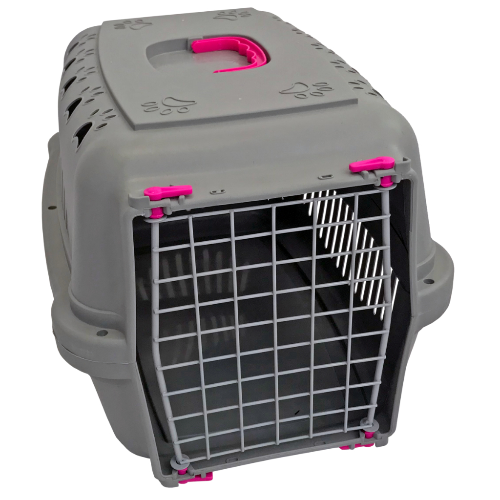 Caixa de Transporte Pet Cachorros Cães Gatos Coelhos Portinha de Aço Ferro