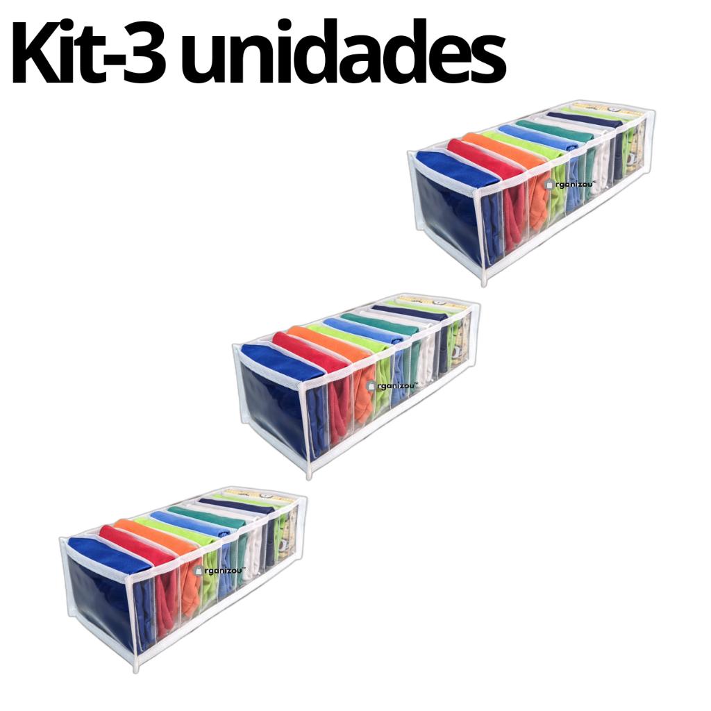 Colmeia Organizadora de gavetas Tamanho P-10 -Nichos-Kit 3 Unidades Organizador de Guarda Roupas--