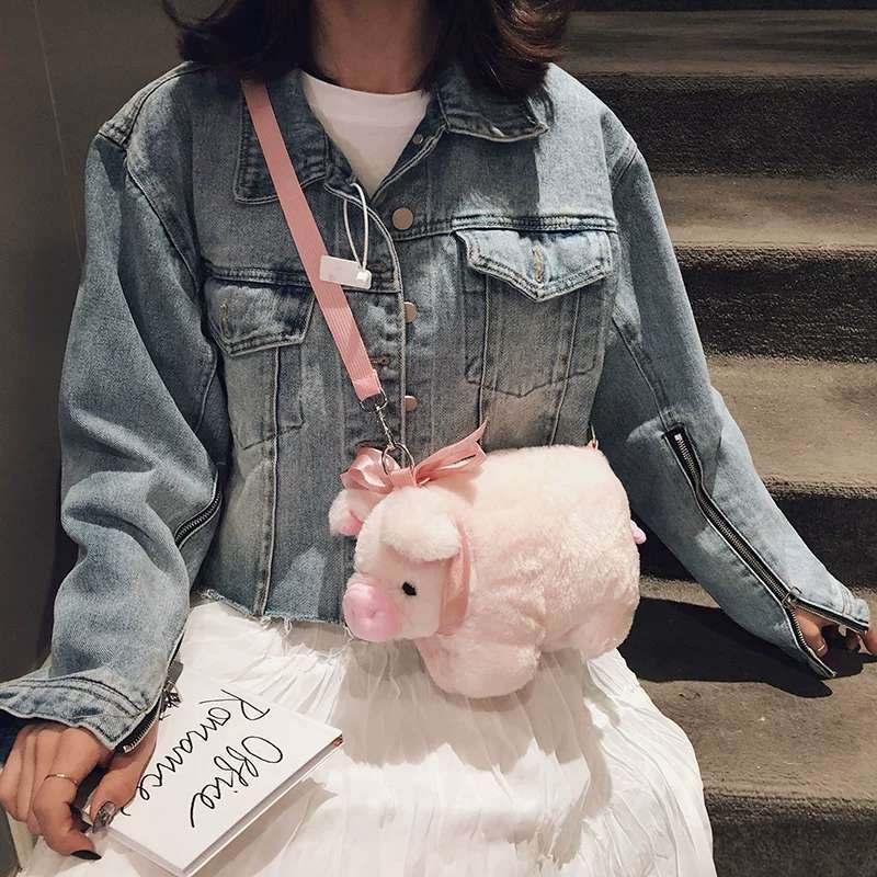 Bolsa de ombro pequena em forma de animal bonito dos desenhos animados, adequada para crianças