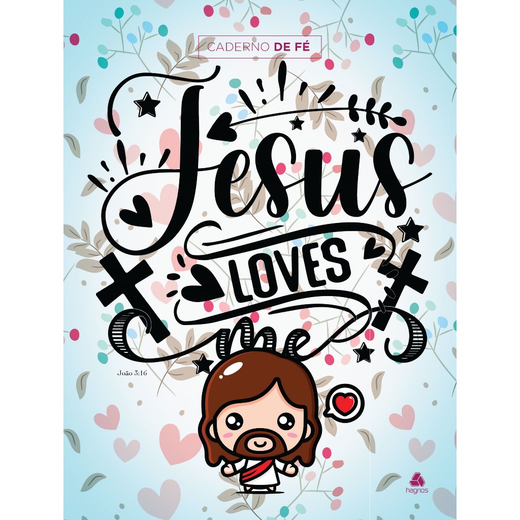 Caderno de Fé - Jesus Loves me em Oferta na Shopee