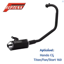Escapamento Titan/fan/start 160 2016 a 2024 Mini Tri Oval Fortuna F1
