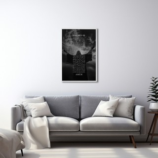 Quadro Decorativo Religioso Jesus e o Poder do Salmo 91 com Moldura Sala Quarto Escritorio em Oferta na Shopee