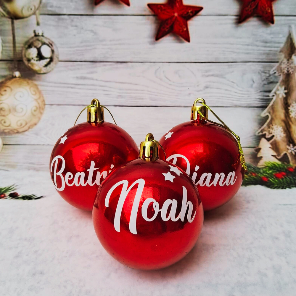 Lembrancinha de Natal Bolinha Personalizada com Nome