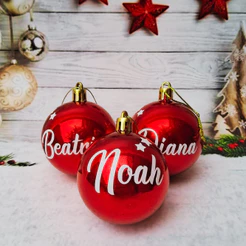 Lembrancinha de Natal Bolinha Personalizada com Nome