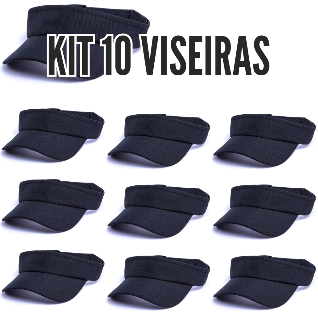 Kit Viseira Lisa 10 a 30 Unidades Proteção UV Esportiva Ajustável em Oferta na Shopee