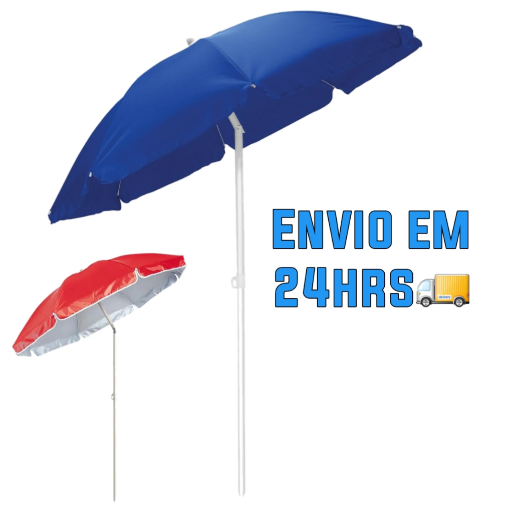 Guarda-sol Grande Liso Praia Pesca Piscina Aço 1,80m Lazer em Oferta na Shopee
