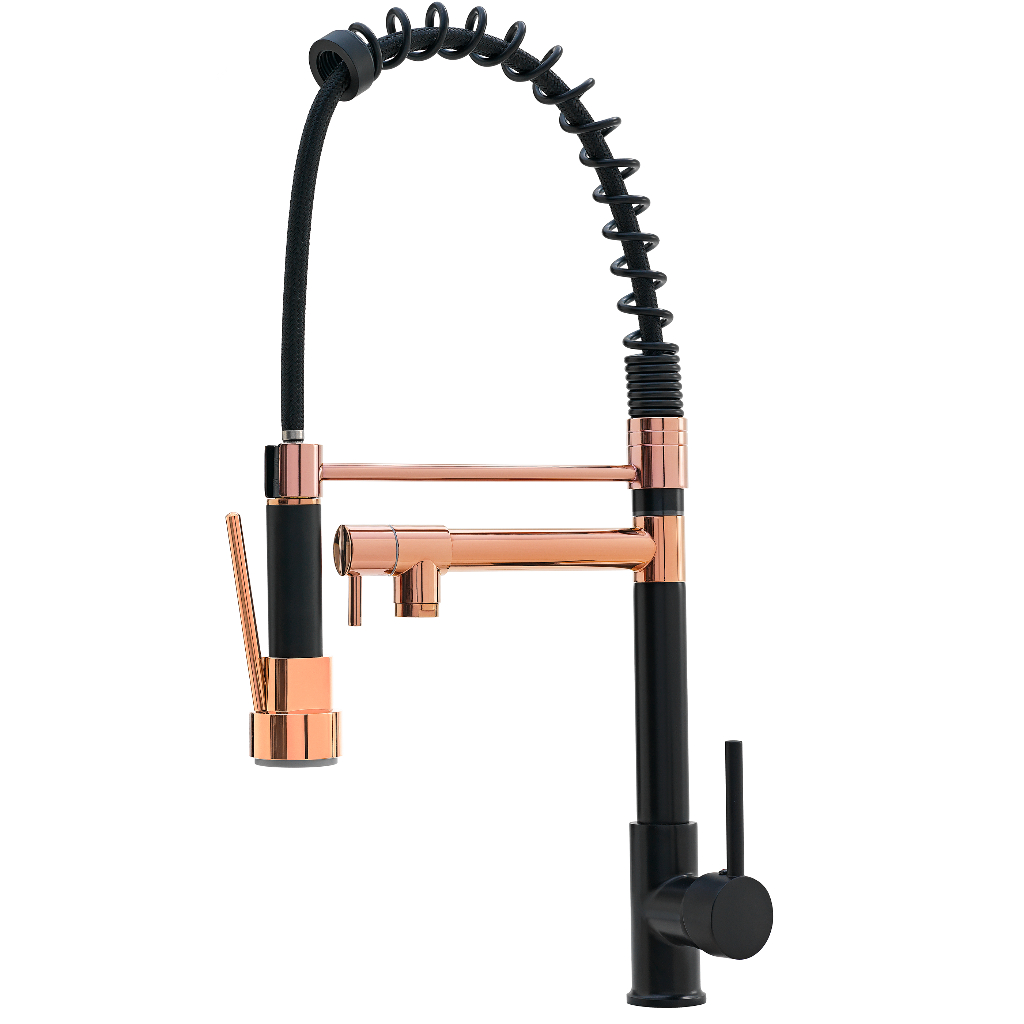 Torneira Cozinha Gourmet Monocomando Extensor Preta Rosê em Oferta na Shopee