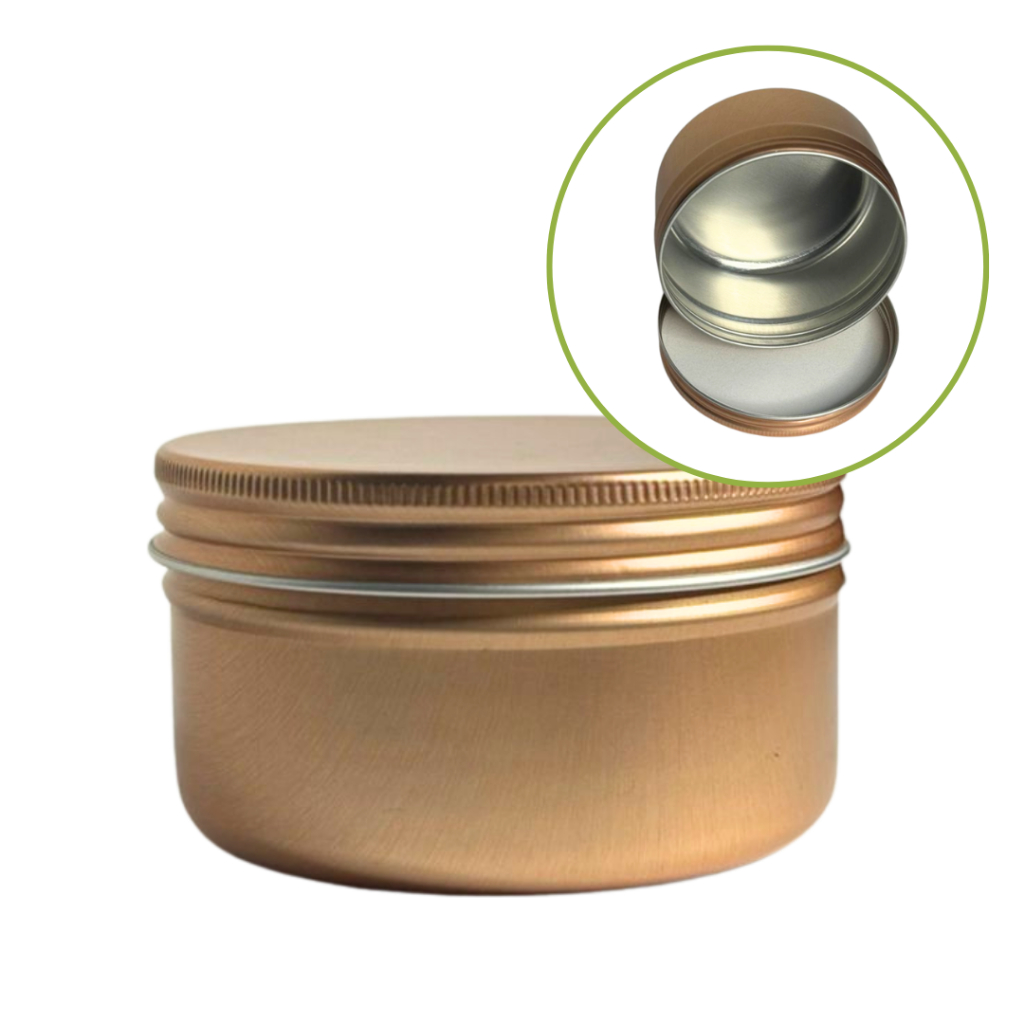 Pote Vazio 100ml Alumínio com Tampa Cor Cobre Bom Para Creme; Guardar Objetos; Temperos; Esfoliante; Velas