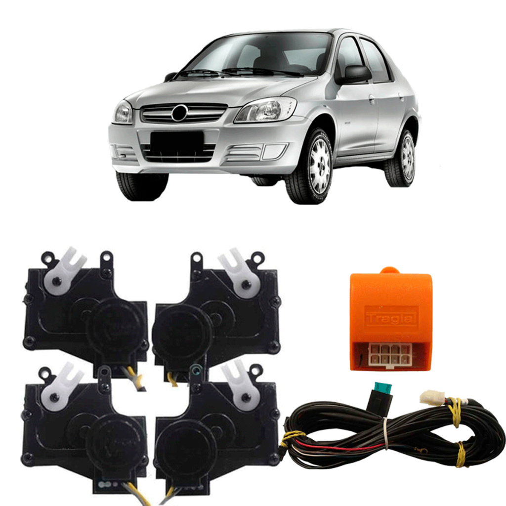 Kit De Trava Eletrica Prisma 4 Portas 2006 A 2012 Original Tragial