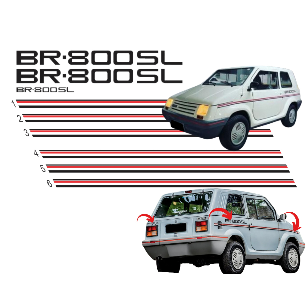 KIT ADESIVOS EMBLEMAS E FAIXAS GURGEL BR-800SL / KIT ADESIVOS LATERAIS E TRASEIRO em Oferta na Shopee