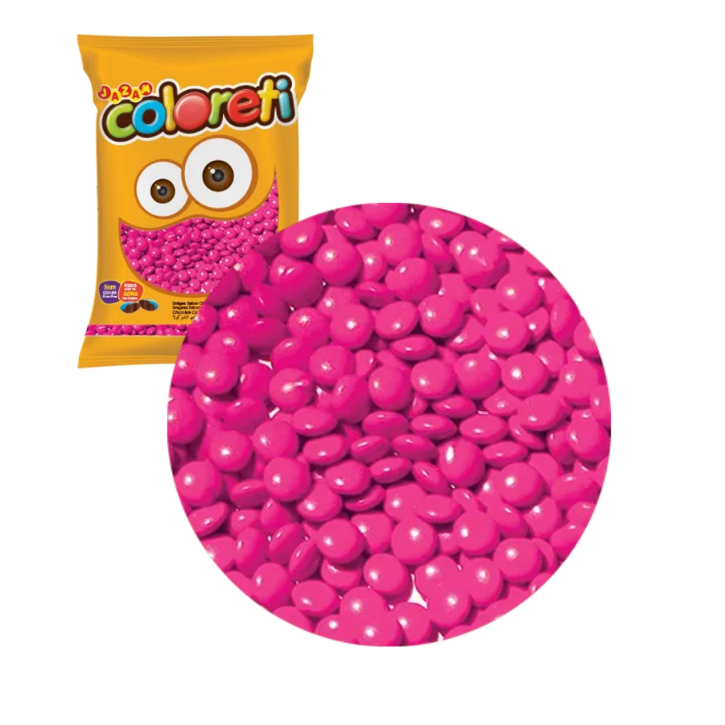 Confeito De Chocolate Coloreti 500g - Jazam - Rosa