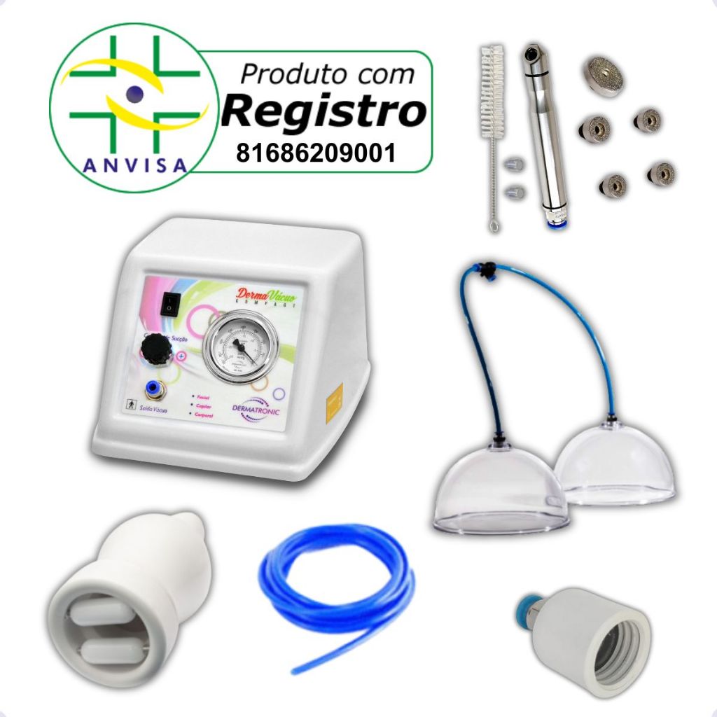 Aparelho de Vacuo portátil com Anvisa e Inmetro endermo Pump Peeling Diamante 2 anos de garantia