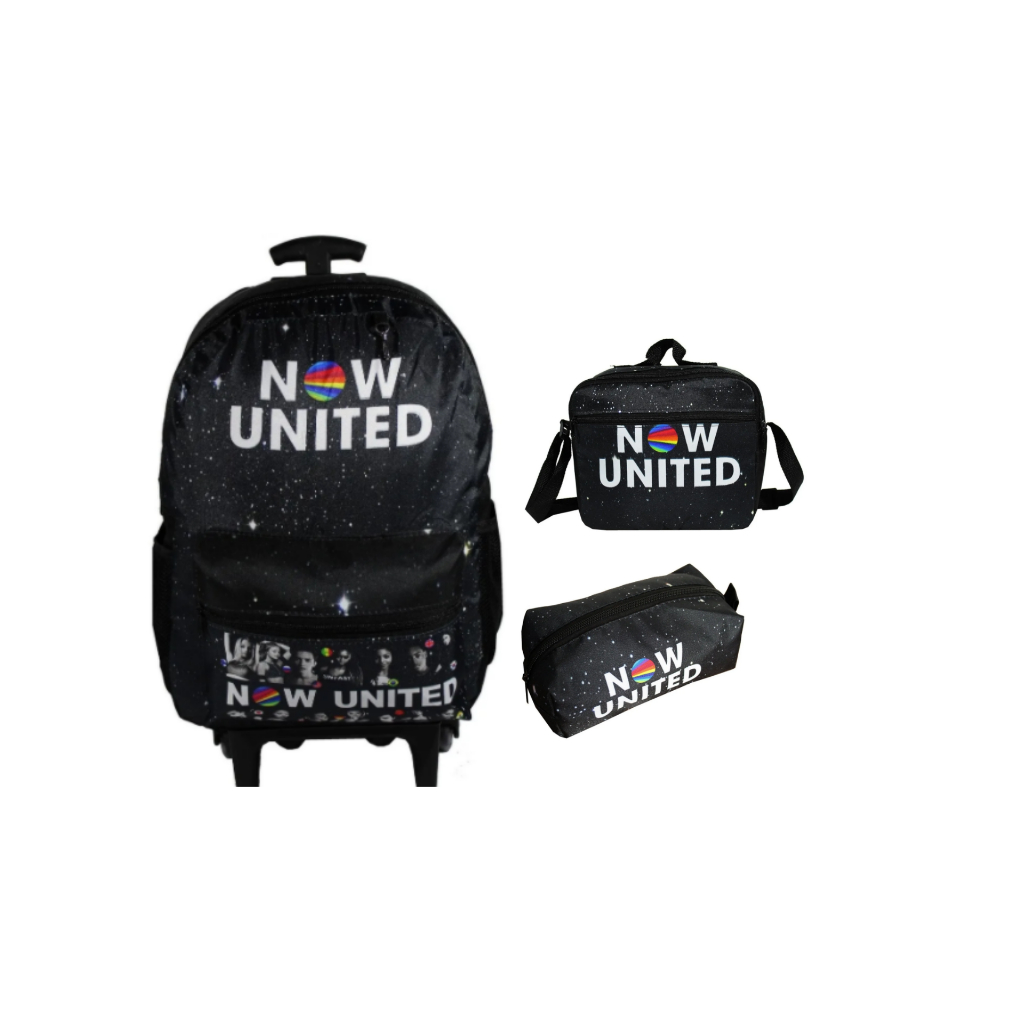 Mochila De Rodas Completa Cursinho Escolar Juvenil Now United