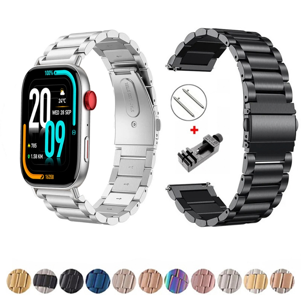 Pulseira de 22mm Metal Elos de aço inox para Colmi C8 MAX de Engate Rapido