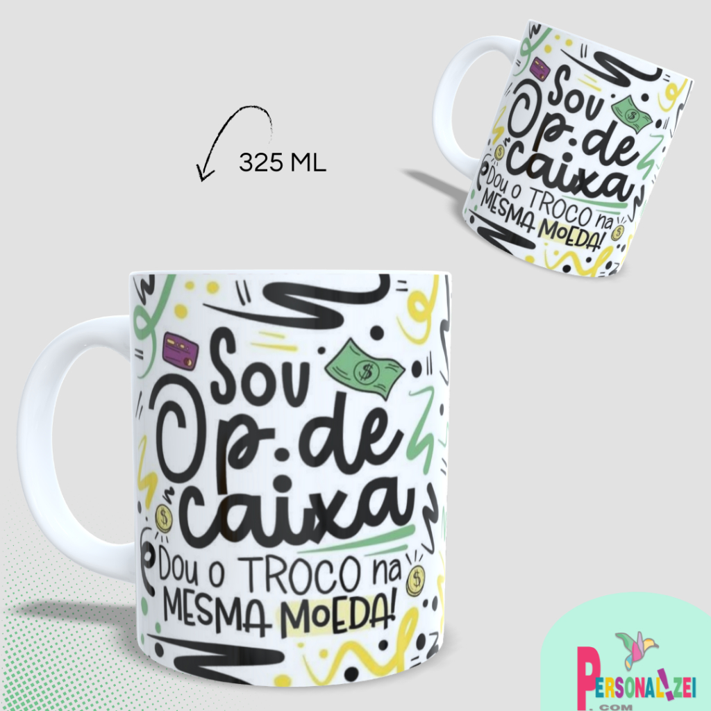 Caneca Personalizada Profissões Op. de Caixa Xícara Personalizada Caneca para Café Presente