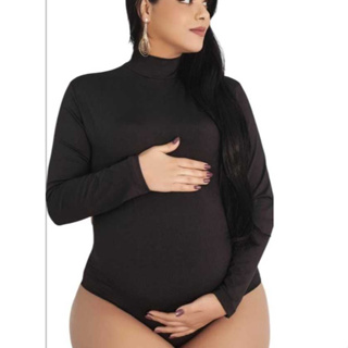 O MELHOR BODY FEMININO PARA GRAVÍDA GESTANTE MANGA LONGA PLUS SAZI FLEXIVEL em Oferta na Shopee