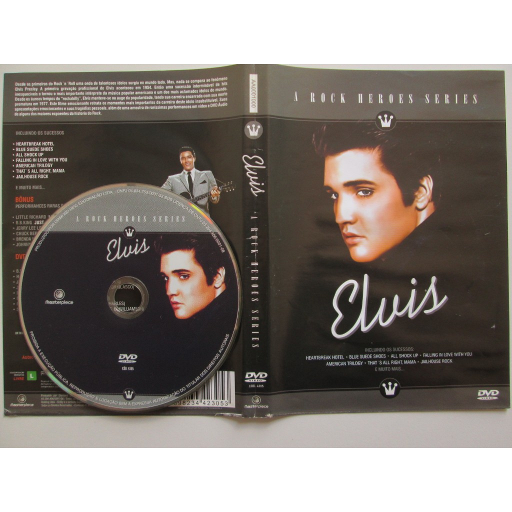 DVD - ELVIS PRESLEY - ELVIS / A Rock Heroes Series / Midia do DVD Original / Exelente / No estojo original transparente