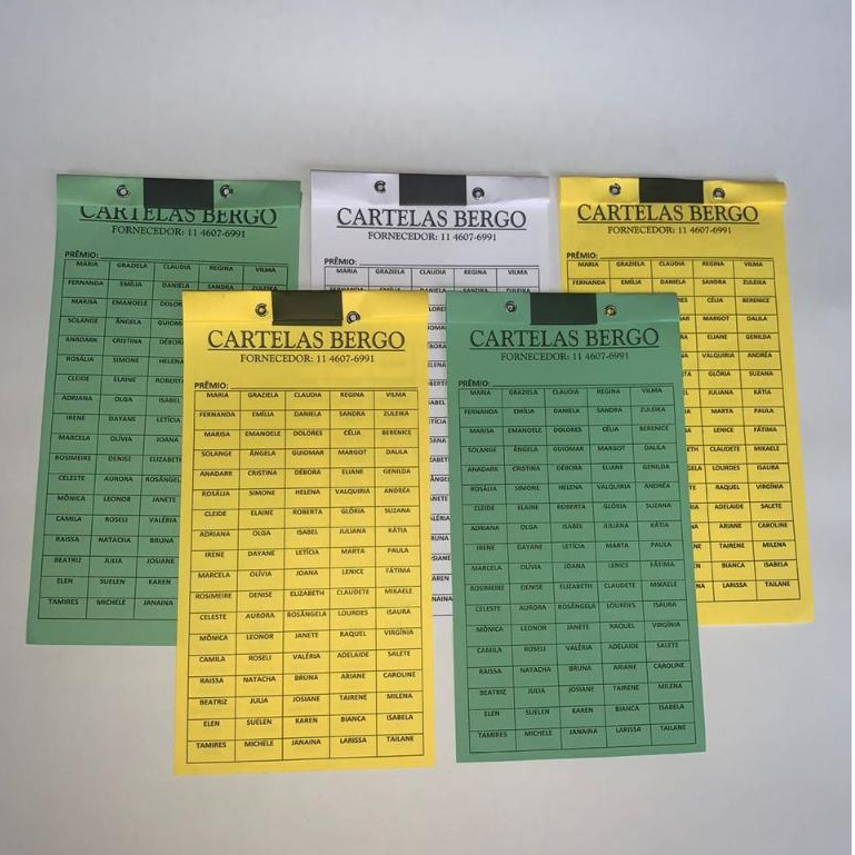 CARTELA BERGO DE RIF 200 NOMES - (PACOTE 50 UNIDADES) em Oferta na Shopee