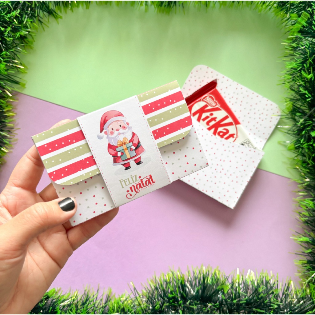 CAIXA KITKAT NATALINA - NATAL - PORTA KITKAT - CAIXINHA DE NATAL PERSONALIZADA