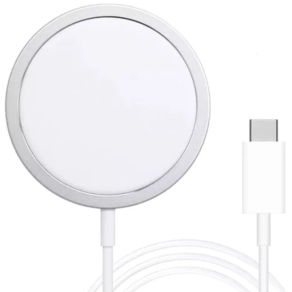 Carregador Magnético Cabo Indução Magsafe Para iPhone Tipo USB-C Type-C 15W Carrega Rápido Sem Fio