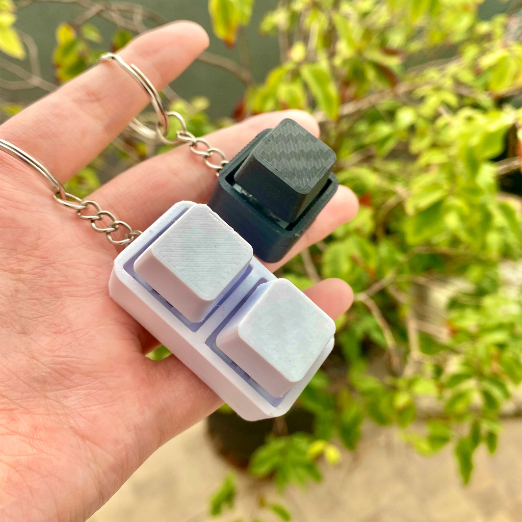 Chaveiro Interativo de Teclado Fidget Toy Switch Azul Anti-estresse