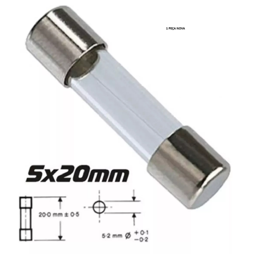 Fusível De Vidro 5A 5x20mm 250v