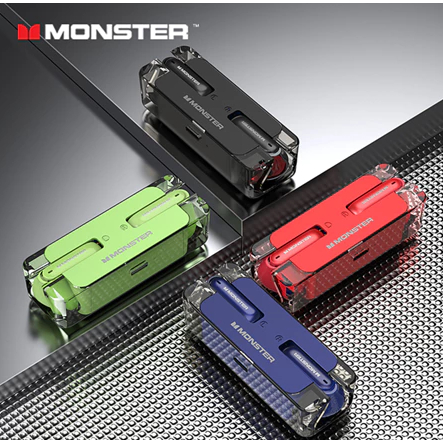 Monster xkt08 fone de ouvido bluetooth 5.3 sem fio fones baixa latência redução ruído jogos esportes fone com microfone
